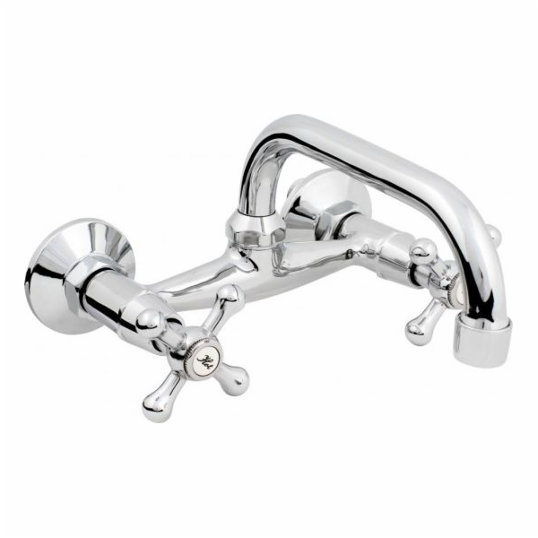 Hydroland Retro nástěnná chromová umyvadlová baterie (590...
