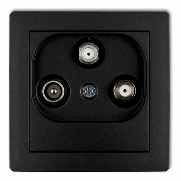 Karlik Deco anténní zásuvka 2 SAT + TV výstupy, matná čer...