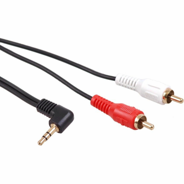 3,5mm úhlový mini jack kabel 2RCA 1m MCTV-824 Black