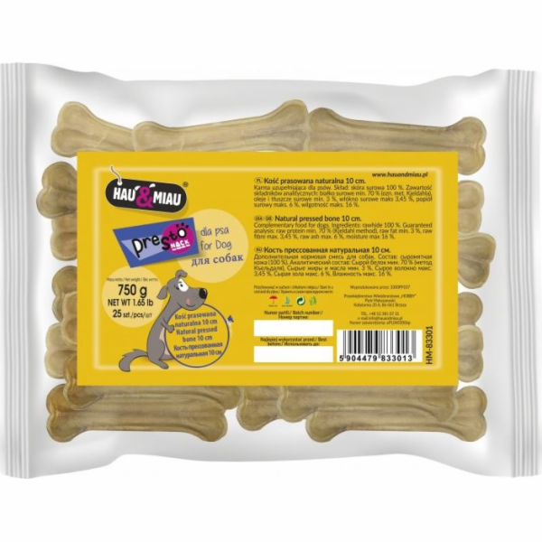 Hau Miau NATURAL LISOVANÁ KOST, 10 cm, 25 ks/bal., 750 g/...
