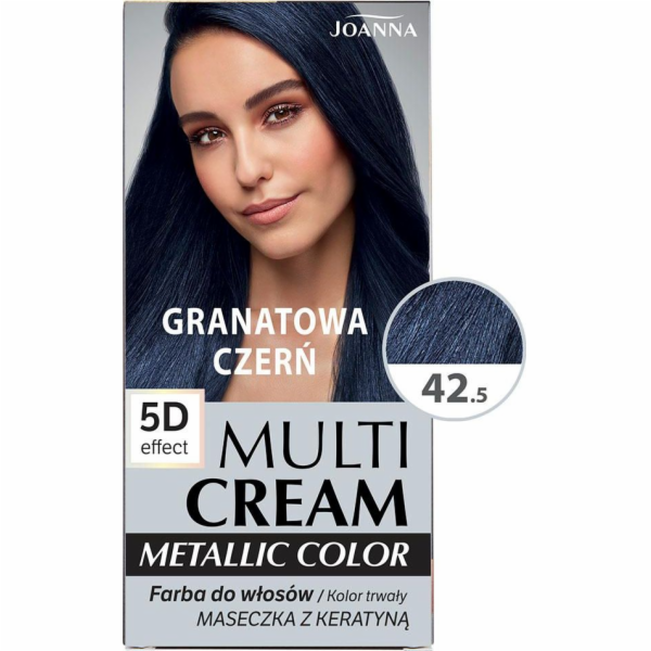 Joanna Multi Cream Metallic Color 5D Effect 42.5 Navy Blu...