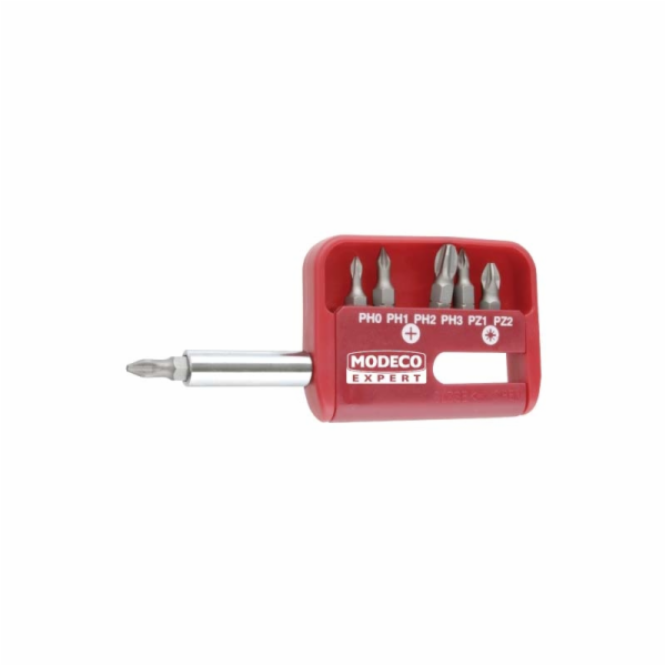 Modeco Sada bitů 25mm PH0-PH3 a PZ1-PZ2 + držák - MN-15-502