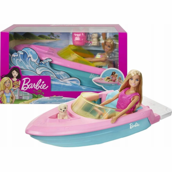Barbie Sada Barbie Panenka + Motorový člun Člun pro panen...