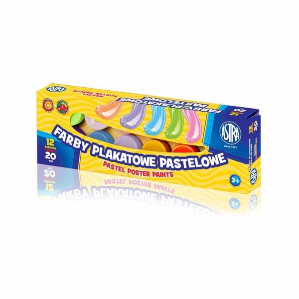 Astra Pastelové barvy na plakát 12 barev 20ml (301118001)
