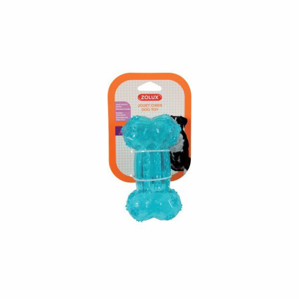 Hračka Zolux TPR POP kost 14 cm tyrkysová