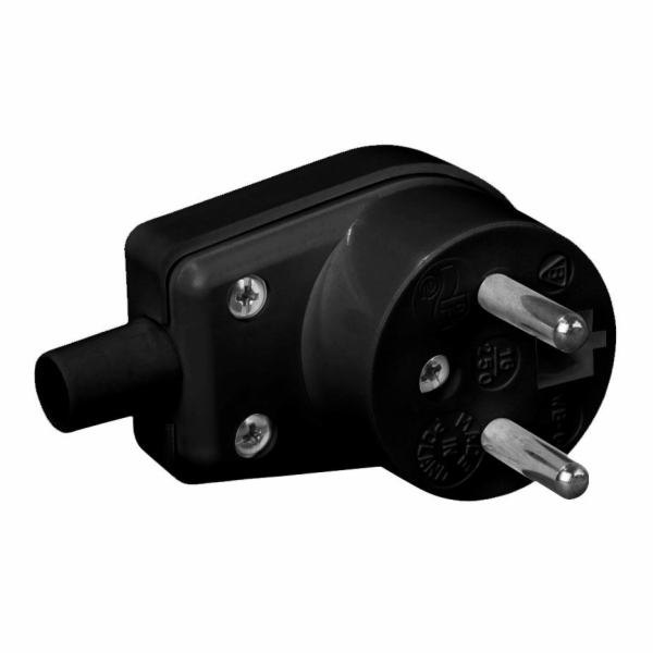 Elektro-Plast Úhlová zástrčka s uzemněním 16A 250V černá ...