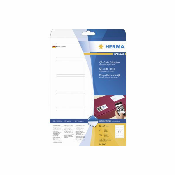 Herma štítky pro QR kódy 80x40 mm (9643)