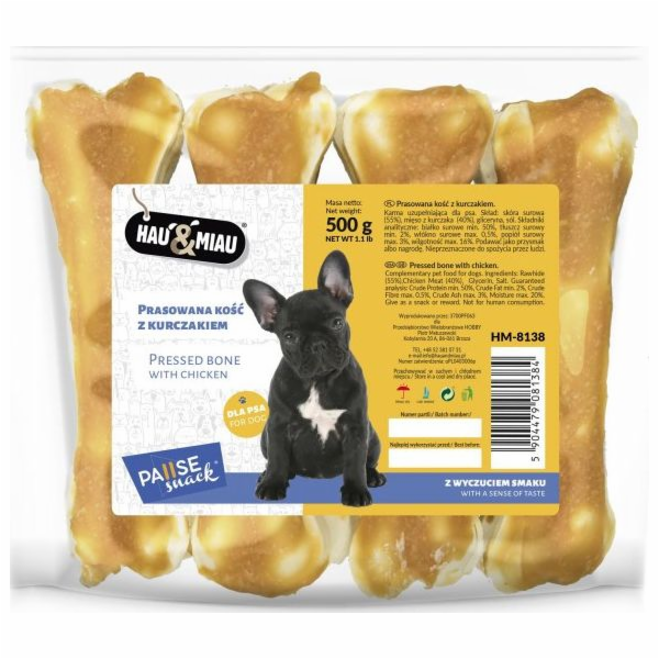 Pochoutka pro psy Hau Miau Pausesnack, lisovaná kost s ku...