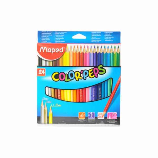 Pastelky Maped Colorpeps, trojúhelníkové, 24 barev (205576)