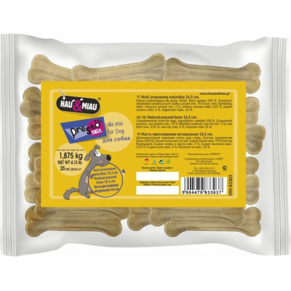 Hau&Miau NATURAL LISOVANÁ KOST, 16,5 cm, 25 ks/bal., 1,87...