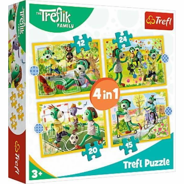 Trefl Puzzle 4v1. Treflik hry dohromady. Rodina Trefliků ...
