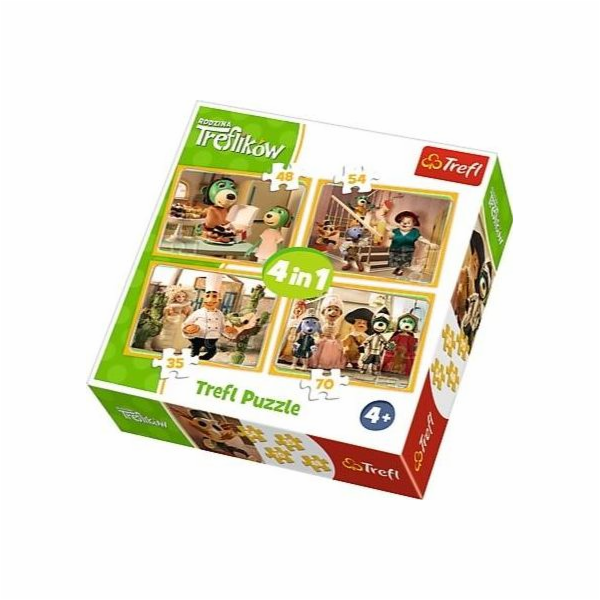 Trefl Puzzle 4v1 Treflik family - Přípravy na ples
