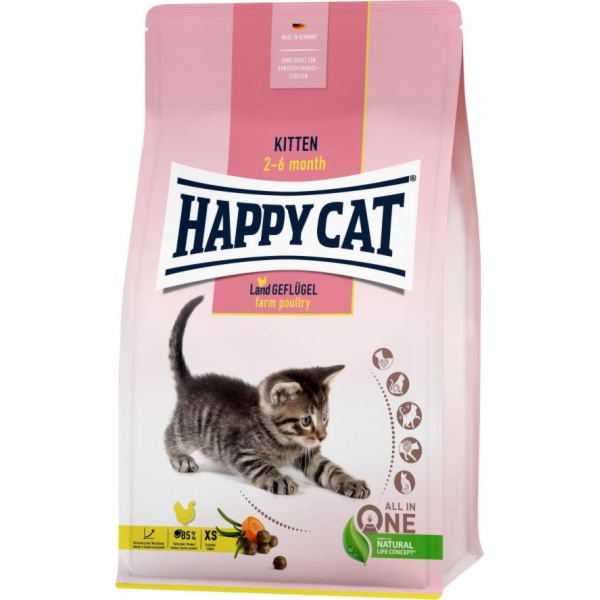Happy Cat Kitten Farm Poultry, suché krmivo, pro koťata v...