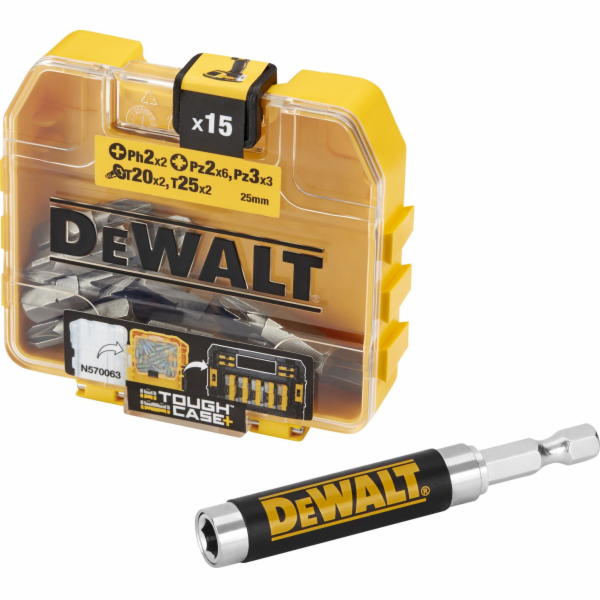Sada bitů Dewalt 15 ks. + magnetická montáž (DT71511)