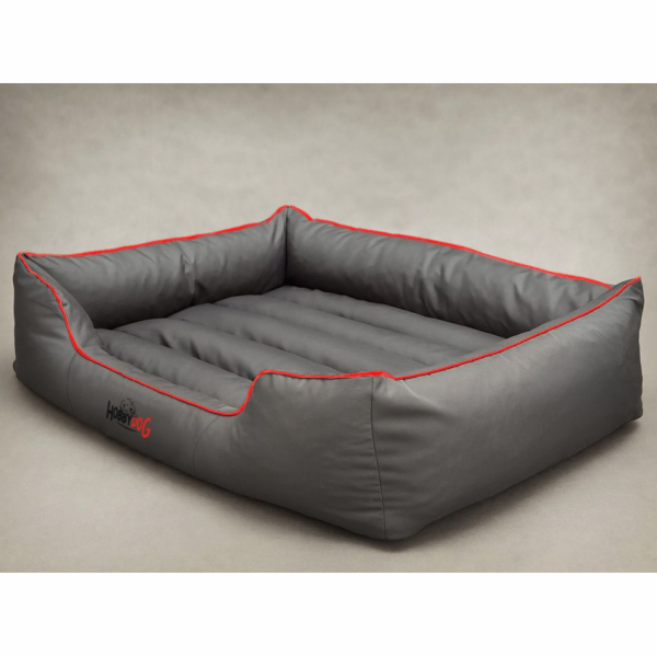 Postel HOBBYDOG Comfort - šedá s červeným lemem, XL