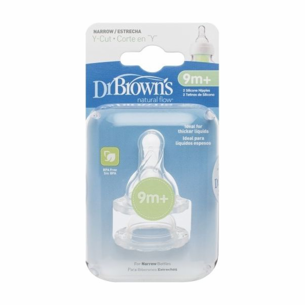 Dr Browns Standard úzký dudlík - silikon 9m+ 2 kusy (QU0051)