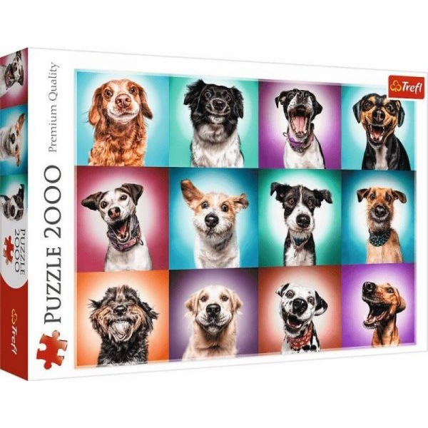 Trefl Puzzle 2000 dílků Legrační psí portréty II