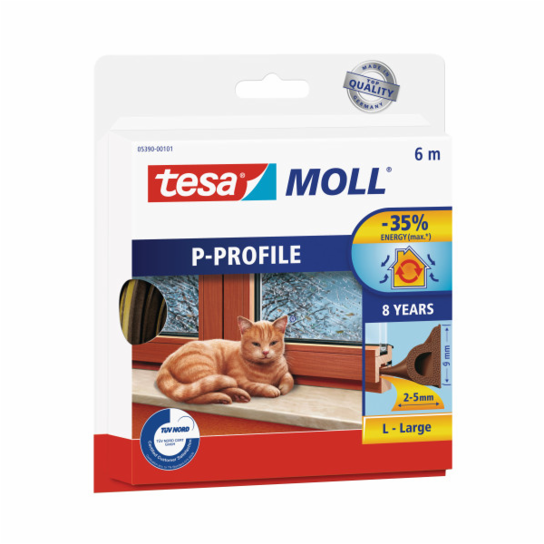 Tesa Gumové těsnění 9mm P profil hnědá 6m (0539003)