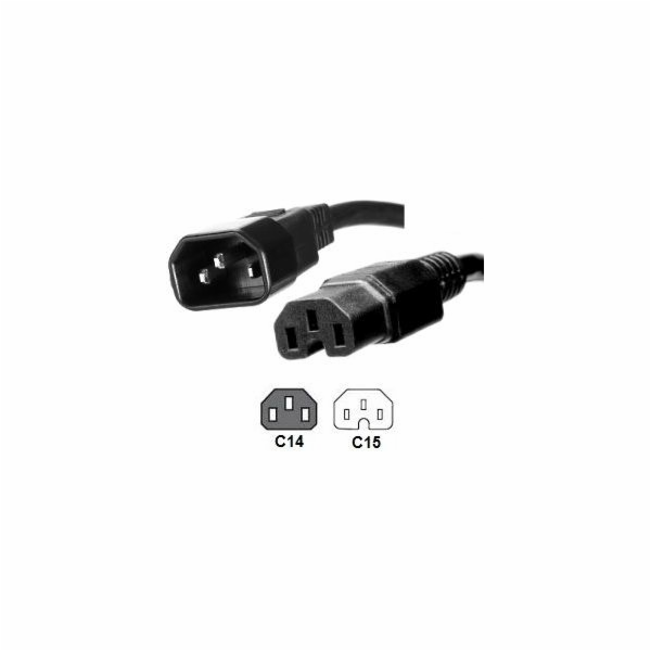 MicroConnect C14 - C15 napájecí kabel, 2m (PE011420)