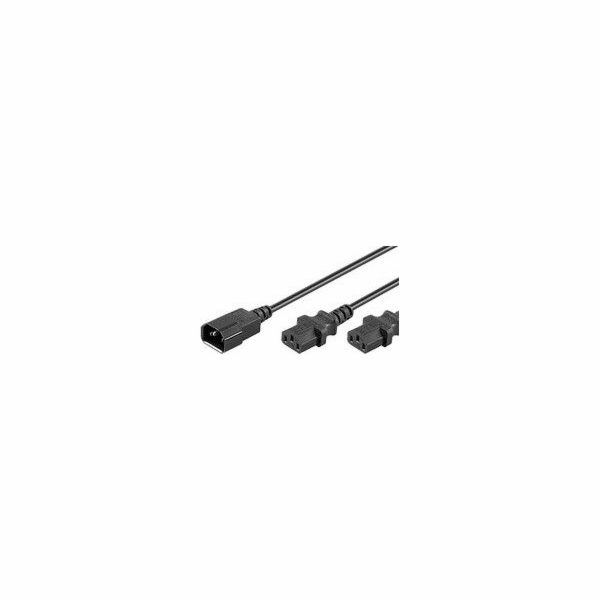 MicroConnect C13x2 - C14 napájecí kabel 0,6m (PE061306)