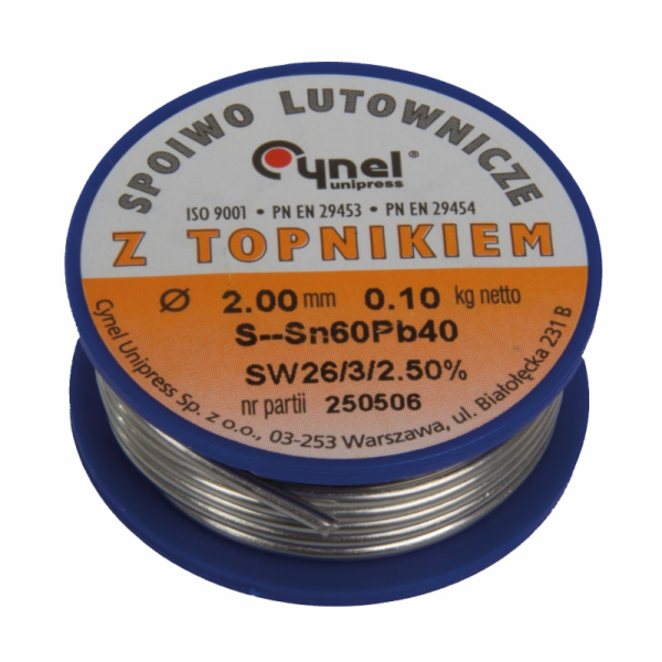 Mega Tin s kalafunou na pájení 1,0mm cívka 100g (60312)