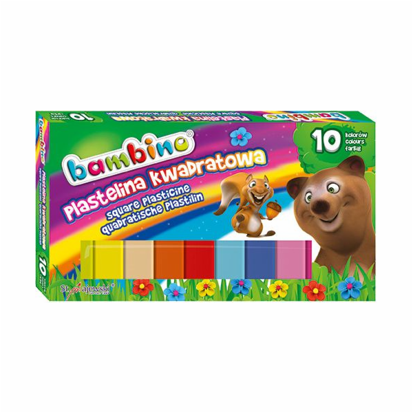Plastelína Bambino Square, 10 barev