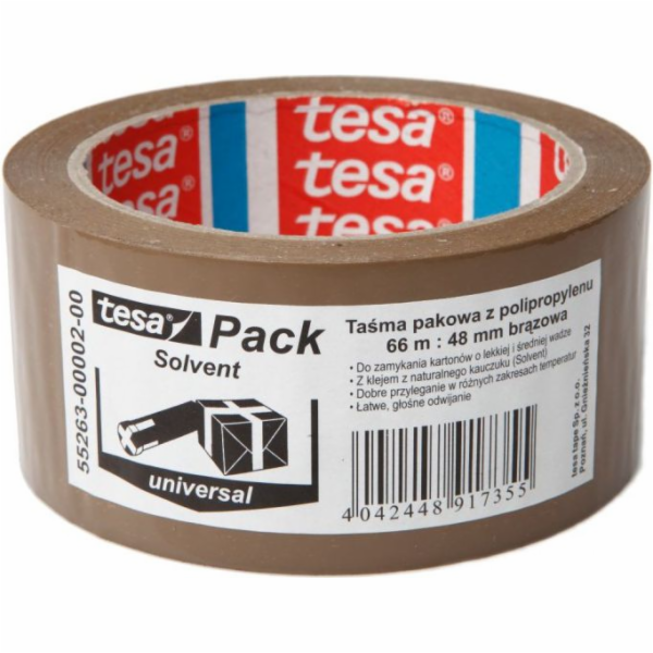 Tesa tesa® SOLVENT balicí páska 66m x 48mm, hnědá (55263-...