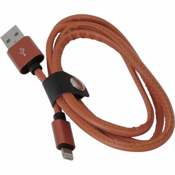 Platinet USB LIGHTNING KOŽENÝ KABEL 1M HNĚDÝ USB kabel