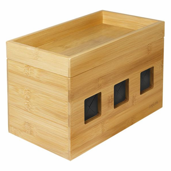 Organizér LogiLink Management Cable Box Bamboo 255 x 140 ...