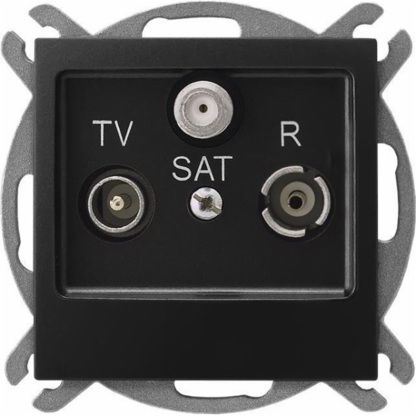 Ospel IMPRESJA RTV-SAT koncová zásuvka, černá metalíza GP...