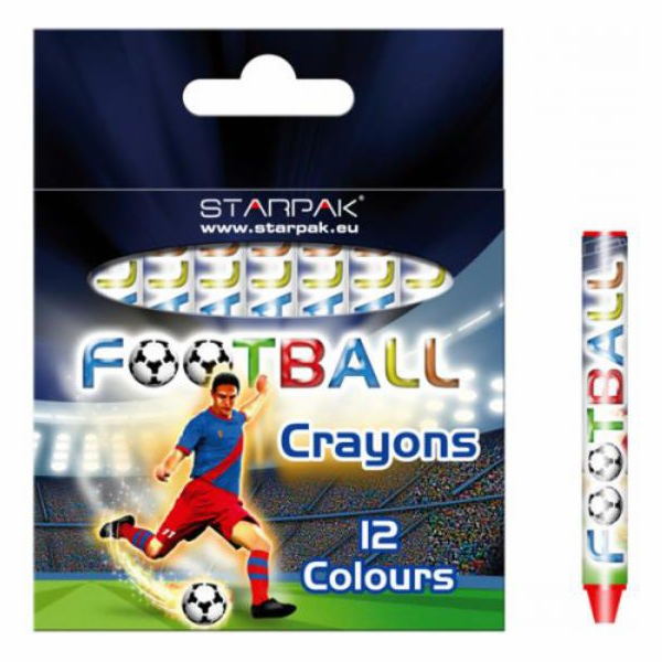 Starpak voskové pastelky 12 barev FOTBAL (274534)