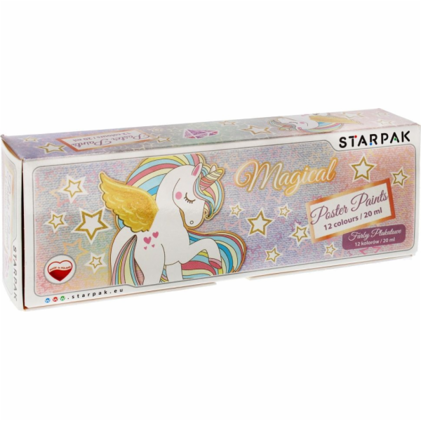 Plakátové barvy Starpak Unicorn 12 barev 20 ml