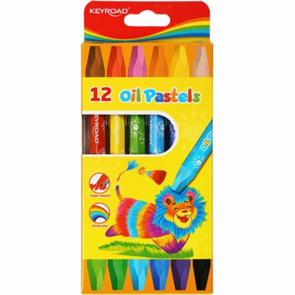 Keyroad HEXAGONAL OLEJOVÉ PASTELY KEYROAD 12 KS