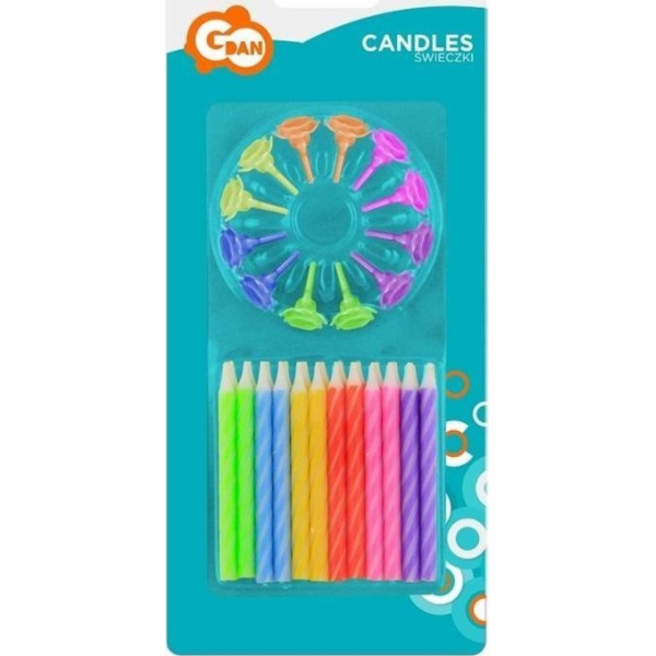 GoDan Spiral narozeninové svíčky MIX 6cm 12 ks