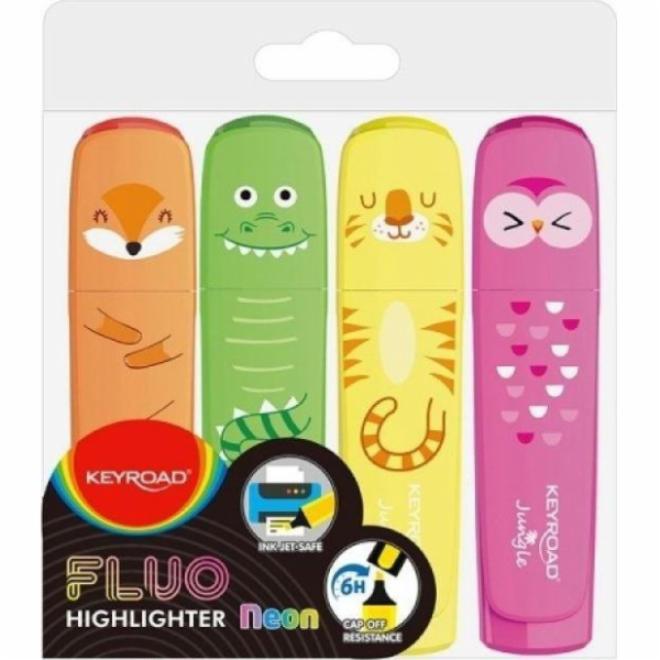 Keyroad Keyroad Fluo zvýrazňovač džungle 1-5 mm 4 barvy
