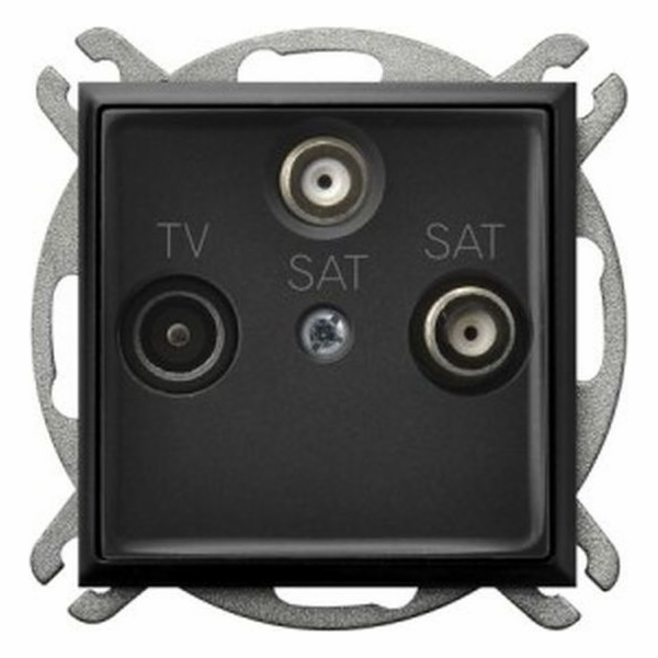 Ospel ARIA RTV-SAT zásuvka se dvěma SAT výstupy, černá me...
