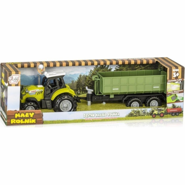 Daffi Tractor s sklápěcím přívěsem a drtičem