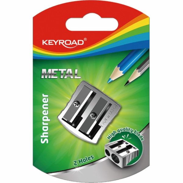 Keyroad KEYROAD ořezávátko, hliníkové, dvojité, stříbrné