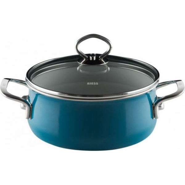 Riess hrnec Riess nízký s poklicí 16cm Aquamarin