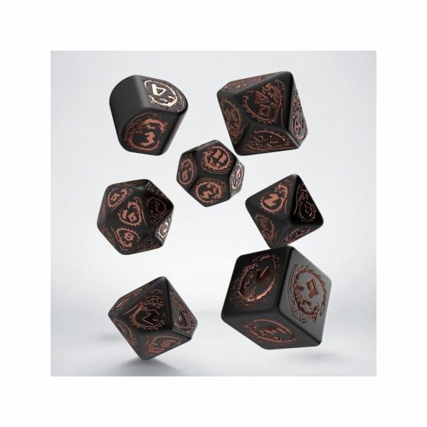 Sada kostek Q-Workshop Dragons: černá a měděná
