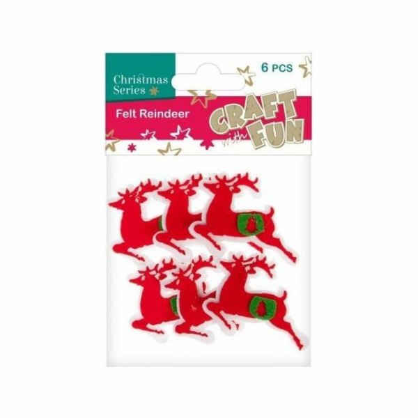Craft with Fun Dekorativní plstěný ornament soba, 6 prvků