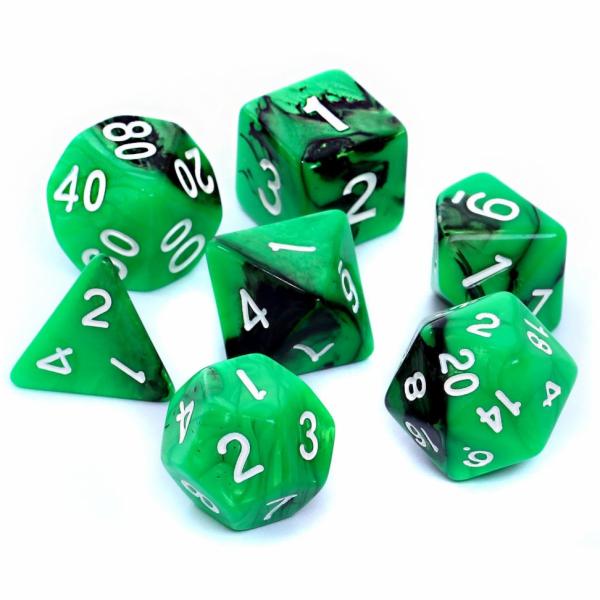 Rebel REBEL RPG sada kostek – dvoubarevná – zelená a čern...
