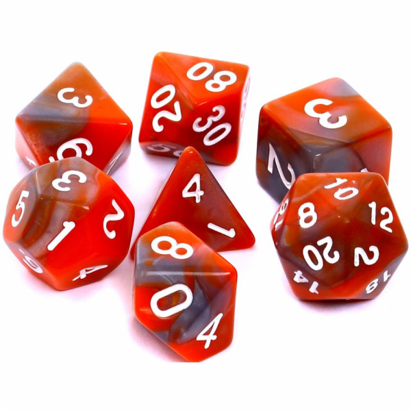 Rebel REBEL RPG sada kostek – dvoubarevná – oranžová a še...