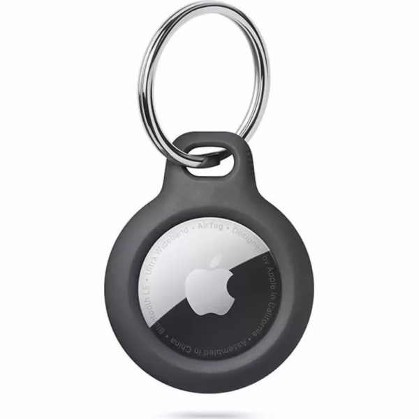 Hrubá klíčenka s TPU karabinou pro Apple AirTag Black