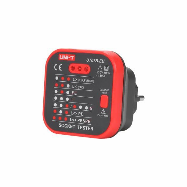 Uni-T Tester zásuvek s funkcí kontroly RCD UT-07B-EU UNI-T
