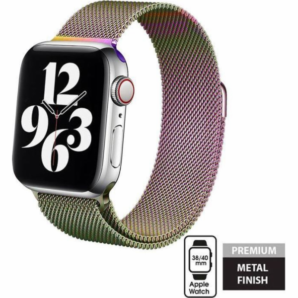 Řemínek pro Apple Watch Crong Milano Steel 38/40 mm duhový