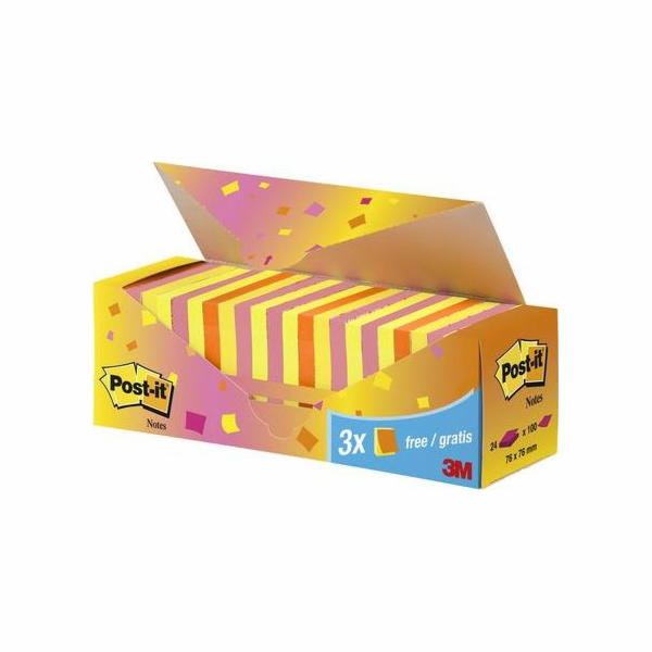 Sponky POST-IT Pad SUPER STICKY 654-SS-VP24COL 76x76mm, m...