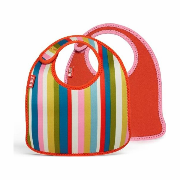 Built Mess Mate Baby Pink Stripe Bib 2 ks.