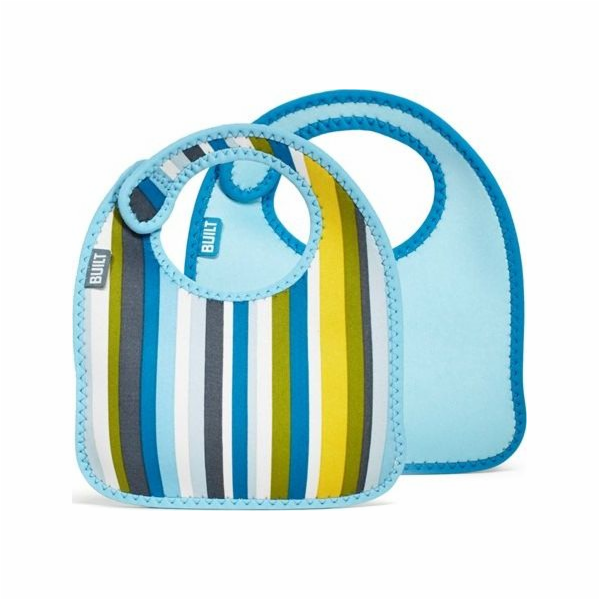 Built Mess Mate Baby Blue Stripe Bib 2 ks.