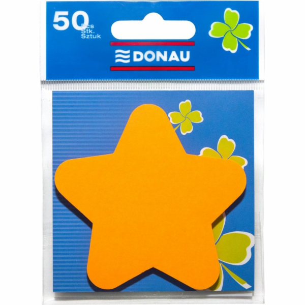 Donau Samolepicí zápisník, oranžová hvězda, 50 listů, pří...